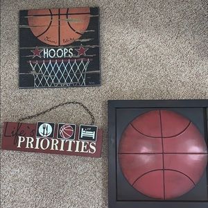 3 basketball wall decorations